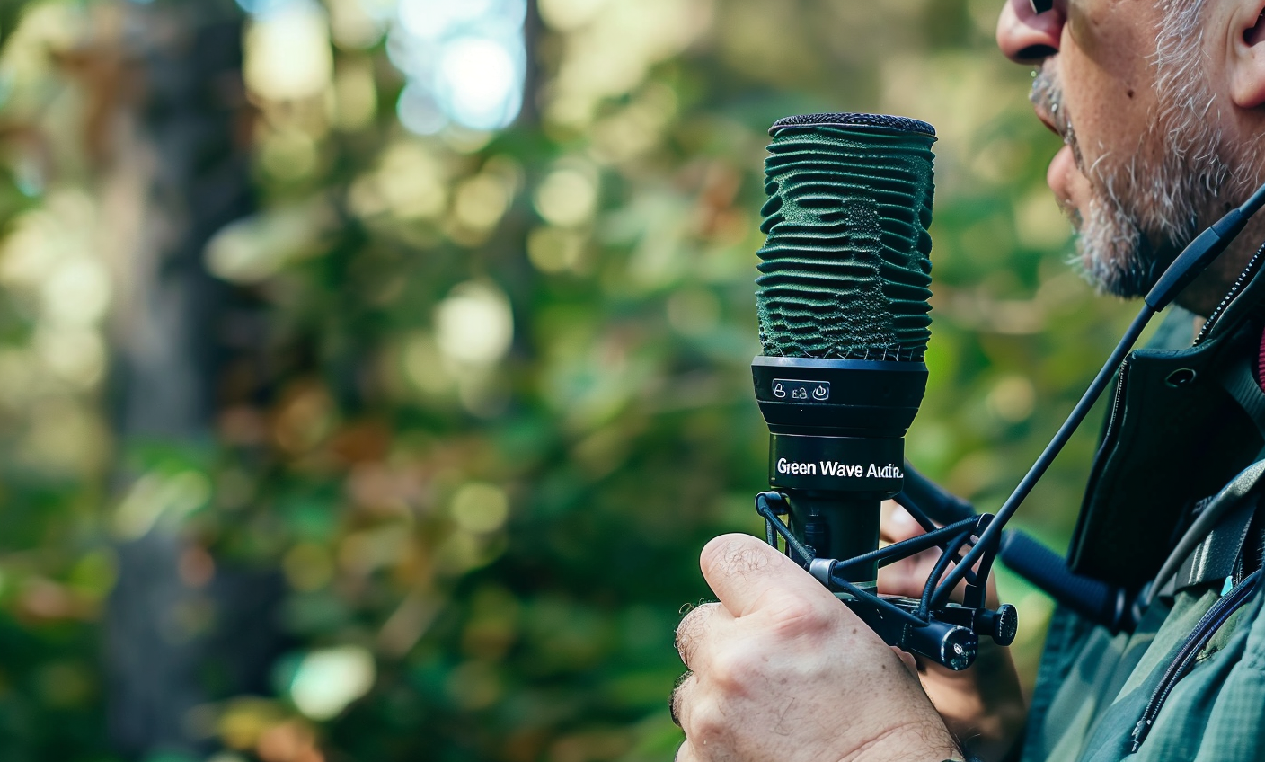13creative_Microphone_with_Green_Windscreen_in_an_Outdoor_Set_46baa311-daa1-498f-af10-0874ddd41a6e_3