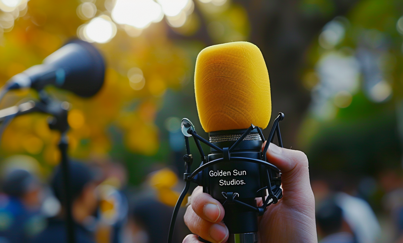 13creative_Microphone_with_Yellow_Windscreen_in_an_Outdoor_Se_c7eda7e4-3872-4a0a-ae25-b6badce3fe91_2
